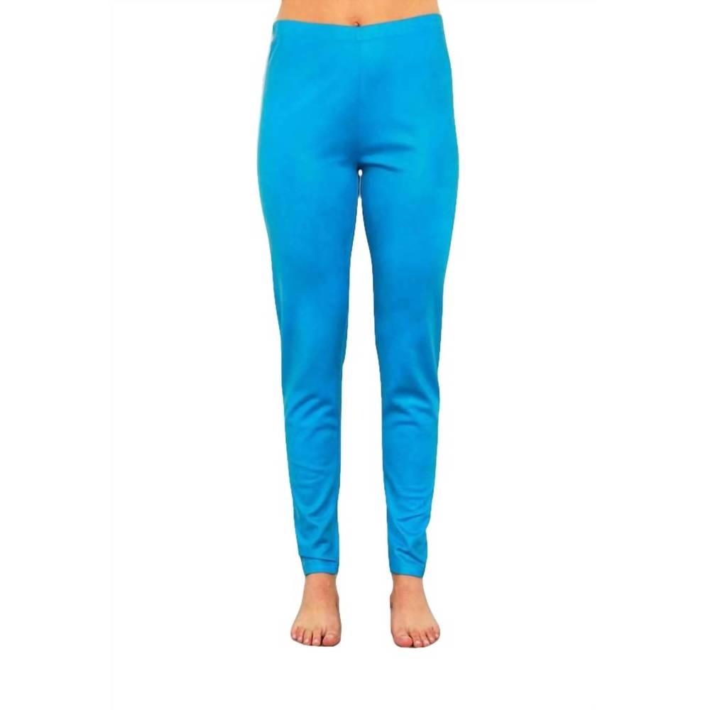 NEW ANGEL microfiber leather high-waisted pant in turquoise